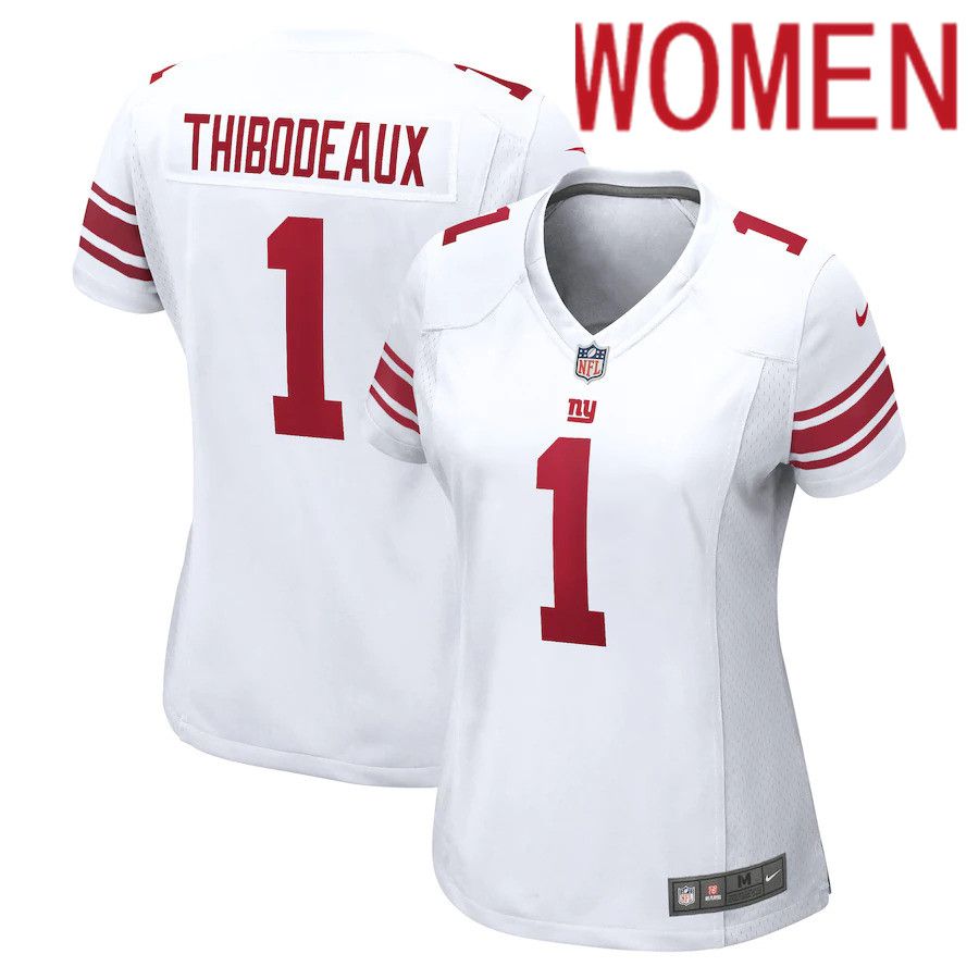 Women New York Giants #1 Kayvon Thibodeaux Nike White 2022 NFL Draft First Round Pick Game Jersey->new york giants->NFL Jersey